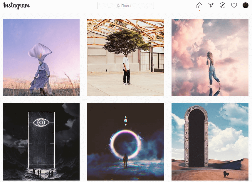 Лента публикаций Instagram-аккаунта @adobestock Оформление постов в единой цветовой гамме